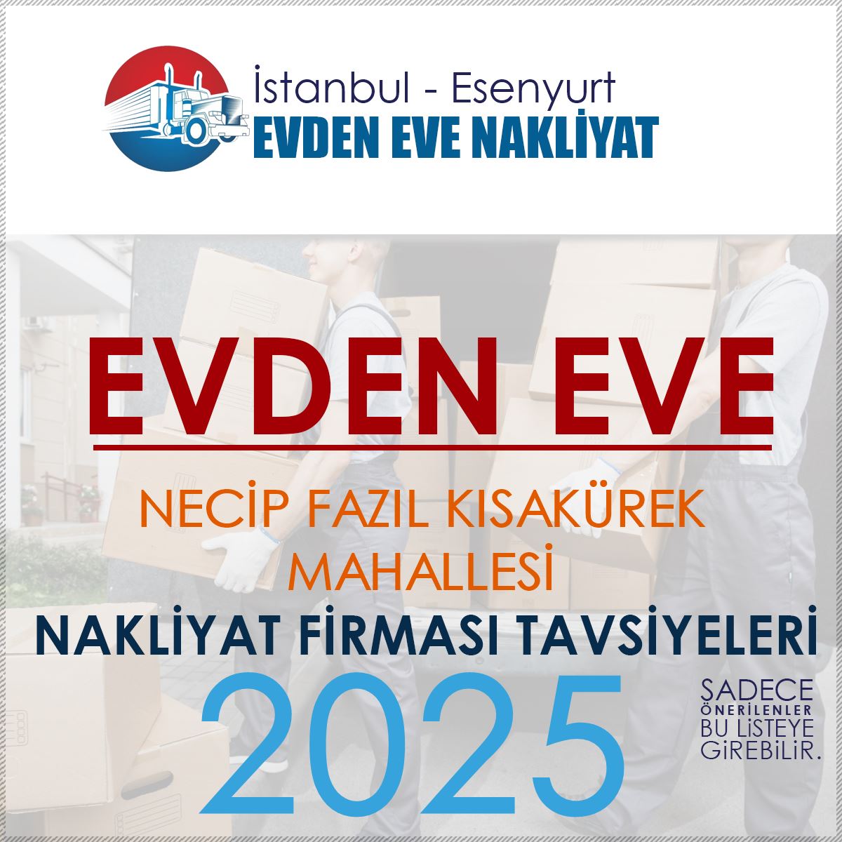Necip Fazıl Kısakürek Evden Eve Nakliyat Firmaları